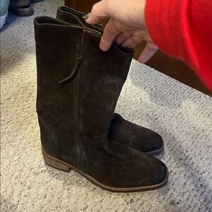 DIBA Chocolate Brown Suede Ankle Boots. Size 10 in mint condition